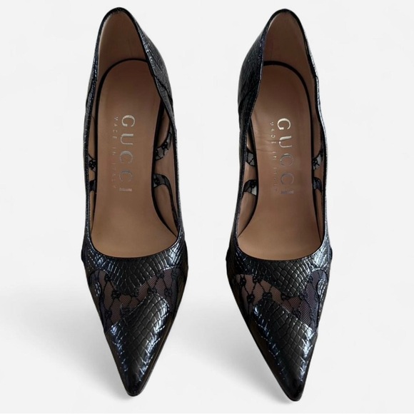 Gucci Women's Black Lace Heels - Picture 1 of 6